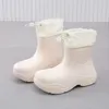 Botas chuva feminina abacate verde água sapatos eva tubo curto grosso sola impermeável inverno moda sólida casual tornozelo