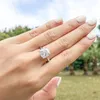 LESF Fashion 30 CT Cushion Cut Solitaire Ring 925 Sterling Silver Engagement Shiny Sona Stone Wedding Rings 240402