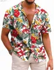 Chemises décontractées pour hommes Hawaiian Fashion Mens Shirts Floral Men 3D Print Y2k Beach Short Sleeve Camisa Summer Blouse Vintage Vintage pour homme Vêtements 240402