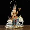 Decorative Figurines HOME Shrine Efficacious Protection Southeast Asia Gold Plating The Bodhisattva Samantabhadra Manjusri Buddha FENG SHUI