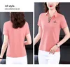 Women's Polo Shirt Summer New Short Sleeved T-shirt Women's Lapel Casual Girl POLO Shirt Solid Color Sports Top