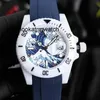 Mens watch RLX Ceramic Designer Watches Types White Case Luxury Watch Clean Factory Men Automatic Light Blue Dial Rubber Strap Swimming Wristwatches