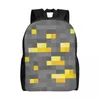 Ryggsäck World of Blocks for Men Women School College Student Bookbag passar 15 tum bärbara videospel Väskor