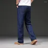 Jean d'été fin pour hommes, pantalon en Denim, décontracté, grande taille, Baggy, coton, élasticité, classique, droit, marque, 48