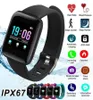 Smart Branslet Fitness Tracker Tracker serca Monitor ciśnienia krwi IP67 Waterproof Sports Smart Band 116 Plus dla Androida iOS 116Plu8014154