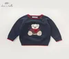 DB5905 dave bella outono infantil bebê meninos urso marinho pulôver suéter crianças roupas adoráveis crianças suéter de malha SH1909072835009