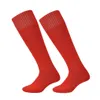 1 paire de chaussettes de sport de football longues sur le genou serviette bas Legging Football adultes respirant mode bonneterie entraînement rouge 240322