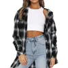 Chemise 2024 Automne/Hiver Nouveau À Carreaux Femmes Casual Cardigan À Manches Longues Plaid Petit Haut 1 6UZY