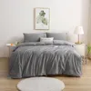Bedding Sets 4 Pcs 1600 TC Egyptian Cotton Flat Fitted Sheet Set White Silvery Blue Gray Colors Customize