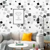 Tapeten Nordic Wallpaper Ins Schwarz-Weiß-Gitter Geometrisches Muster Wandpapier Schlafzimmer Wohnzimmer Koreanisch Modern Minimalistisch