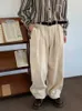 Винтажные вельветовые брюки для мужчин и женщин, однотонные широкие утепленные повседневные брюки, японские универсальные свободные брюки-карго, весна унисекс 240323