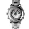 Polshorloges All-Silver Men's and Women's Automatic Mechanical Watches Sapphire Glass Mirror Travel