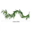 Decoratieve bloemen Faux Pine Garland Artificial Green voor deur realistische kerstslingerskamer ornamenten vakantie open haard mantel huis