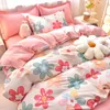 Conjuntos de cama Floral Padrão Estudante Dormitório Macio Conjunto de Quatro Peças Home Bed Sheet Quilt Cover Fronha