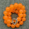 Hängar Vackra 12 mm naturliga orange jade runda ädelsten pärlor halsband 18 ''