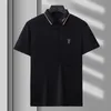 Zomer Luxe Poloshirt voor Heren Vrije tijd Zakelijk Veelzijdig Trendy Polokraag Los T-shirt met korte mouwen voor midden- en jonge herenkleding