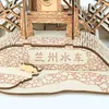 Lanzhou Waterwheel Wooden Puzzles 3Dビルディングハウスモデル中国の建築DIYアセンブリジグソーイのおもちゃの子供240401