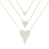 Pendant Necklaces Nouveau 100% 925 en argent Sterling bijoux romantiques Micro pavé Cz amour coeur pendentif à breloque collier pour amoureux femmes saint valentin cadeaux Q240402