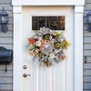 Decorative Flowers Simple Wreath Christmas Halloween Autumn White Pumpkin Festival Artificial Window Suction Cups