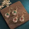 Product Painted Enamel Delicate Imitation Jade Earrings for Women Cloisonne Ancient Method Chinese Style 240325