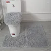 Badmattor 3st badrumsmatta set mjuk fluff dusch matta utan halkgolv för sovrum toalett mattor lock lock