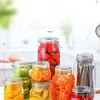 Storage Bottles Large Card Button Transparent Glass Jar Sealed Multi-grain Dried Fruit Kitchen Household Capacity Food