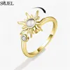 Anéis de casamento luxo moda ansiedade relaxante para mulheres cristal borboleta flor abelha spinner fidget anel de dedo menina anillos de ansiedad