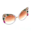 Lunettes De Soleil 2024 Diamant Dames Marque Designer Lunettes De Fête Strass Saison Fleur Lunettes Lunette De Soleil Femme