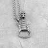 Pendentif Colliers Rétro Punk Viking Guitare Collier En Acier Inoxydable Hommes Goth Dominateur Mode Bijoux Cadeaux Unisexe