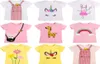 2021 Nouvel Été T-shirt À Manches Courtes Haut En Coton Pour Les Filles Dessin Animé Fleur Lapin Papillon Licorne Tee Enfants Vêtements E18013825045