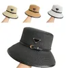 Letters stro emmer hoeden designer luxe heren caps borduren straat populaire vissers gorra wijn kokosvezels strandhoed casquette homme PJ088 F23