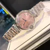 Classical Fashion Women Watches Swiss Quartz Movement 33mm Case Stainless Steel Original Clasp Blue Pink Face Waterproof Designer Watch Lady Montre De Luxe