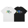 Representative Abstract Color Block Foam Letter Printing Short Sleeve American High Street Summer Loose Round Neck T-shirt