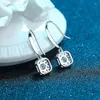 Studörhängen s925 silver mode mosang diamant 50 cm fyrkantiga förpackningar utsökt hantverk bröllop smycken grossist