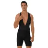 Roupa de banho feminina dos homens bodysuit uma peça sem mangas ginástica collant unitard corpo construção maiô praia piscina surf