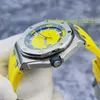 Lastest AP Wrist Watch Royal Oak Series 15710ST Rare Lemon Yellow and Blue Paired with Deep Dive 300 meter Precision Steel Automatic Mechanical Watch