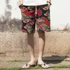 Short décontracté en coton et chanvre pour hommes, ample et confortable, imprimé personnalisé, Capris de plage, tendance, grande taille, été 2023