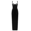 Casual Dresses Black Fashion PU Leather Zipper Maxi Long Dress Woman Sexy Sleeveless Spaghetti Strap Sundress High Waist Back Slip Vestido