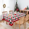 Nappe de Table à carreaux, décoration de noël, rouge et vert, antisalissure, lavable, rectangulaire, pour dîner de mariage