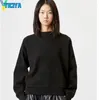 Bluzy damskie Yiciya Hood Bluza list z listami ma marki bluzy 2024 Zimowe francuskie ubrania w swetrze z długim rękawem