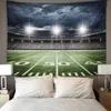 Tapeçarias Tapeçaria Estádio Futebol Satdium Campo Luz Noite Soccer Turf Decoração de casa Pendurado na parede para sala de estar Quarto Dormitório 60x80 polegadas