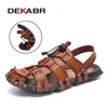 DeKabr Summer Mens Sandals Buty plażowe Summer Leisure Beach Roman Men Sandałów Outdoor Sandały Wysokiej jakości miękkie dno Sandały Kapcie 240402