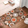 Tapis rétro orange marron cercle motif géométrique porte sol cuisine tapis de bain anti-dérapant extérieur paillasson garage tapis d'entrée tapis