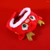 Dog Apparel Comfortable Pet Hat Chinese Dragon With 3d Horns Embroidered Face For Year Spring Festival Cosplay Costume Dogs