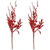 Fleurs décoratives paillettes baies Branches décoration d'arbre de noël guirlande de fleurs artificielles pics de feuilles de noël
