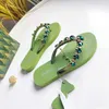 Slippers 2024 Comfortable and Fashionable Full Match Beach Shoes with Anti slip Soft Sole Casual Flip Water Diamond Chain Smooth J240402