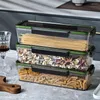 Bottiglie di stoccaggio Contenitore ermetico per pasta Contenitore trasparente a tenuta stagna Mini scatole multiuso di grande capacità Utensili da cucina