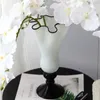 Vasos preto e branco medieval decorativo moderno simples pés altos ornamentos para casa sênior sentido retro vidro flor ware