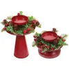 Kandelaars 2 stuks Home Decor Geschilderde ijzeren houder Kerstkandelaars Berry Bureaudecoratie Feest