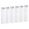 Storage Bottles 6pcs/12pcs 110ml Transparent Flat Test Tubes With Lids Plastic Laboratory Lotion Cream Spice Containers